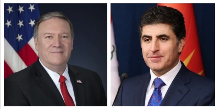 رایزنی تلفنی «پامپئو» با «نیچروان بارزانی» درباره تشکیل دولت جدید عراق