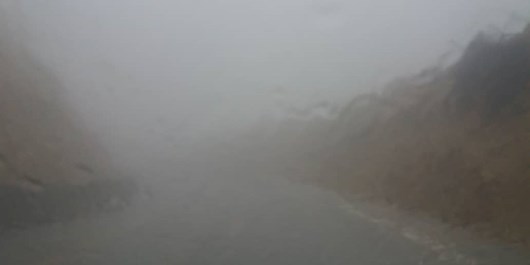 مه گرفتی شدید در محور جدید دشت ارژن به کازرون 