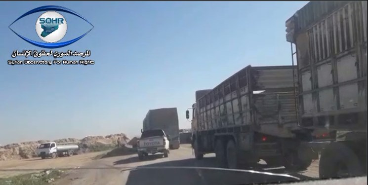 انتقال عناصر داعش از شرق سوریه توسط کامیون‌های ائتلاف آمریکا
