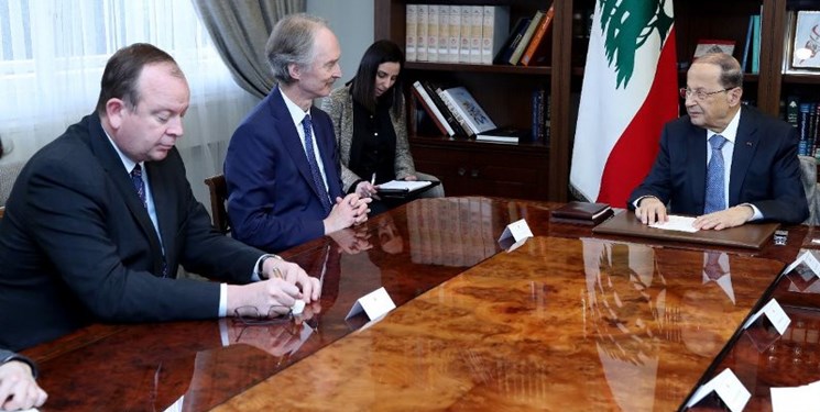 دیدار نماینده سازمان ملل در امور سوریه با رئیس جمهور لبنان