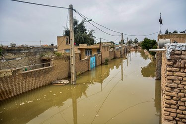 سیل در روستای «سید عباس» شوش