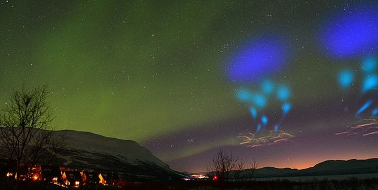 نمایش نوری بر فراز آسمان نروژ آزمایش گازی ناسا بود+ فیلم