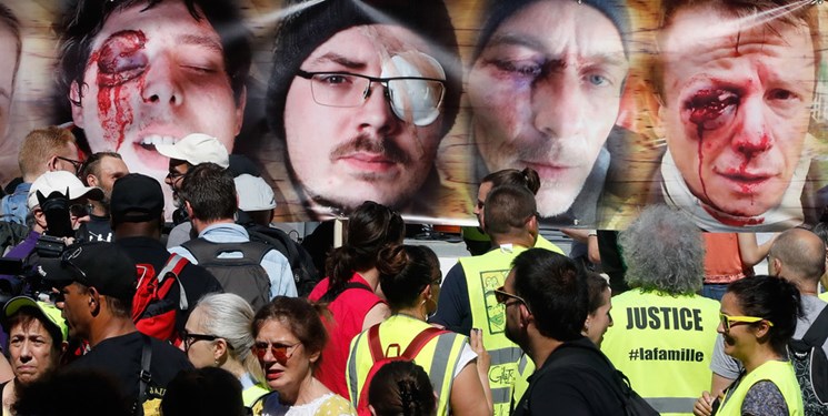 فریاد اعتراض صدها فرانسوی در واکنش به خشونت پلیس + عکس