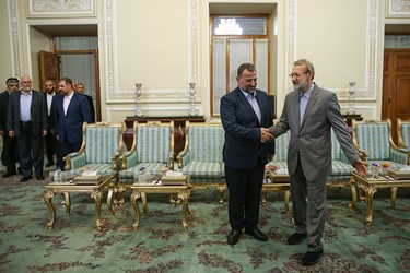 دیدار صالح العاروری نایب رئیس دفتر سیاسی جنبش حماس با علی لاریجانی رئیس مجلس شورای اسلامی 