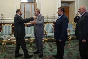 دیدار صالح العاروری نایب رئیس دفتر سیاسی جنبش حماس و هیات همراه با علی لاریجانی رئیس مجلس شورای اسلامی 