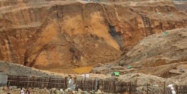 رانش مرگبار زمین در یک معدن میانمار+عکس