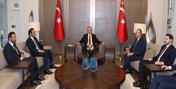 دیدار وزیرخارجه قطر با اردوغان و چاووش‌‌اوغلو