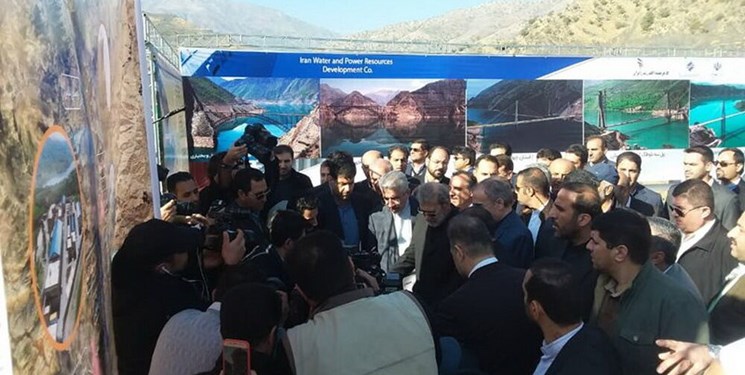 ‌افتتاح نیروگاه برق سد سردشت با حضور رئیس‌ مجلس و وزیر نیرو‌