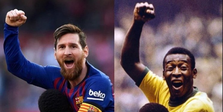 بیشترین گل زده با پیراهن یک باشگاه/پله و مسی در کنار هم +عکس