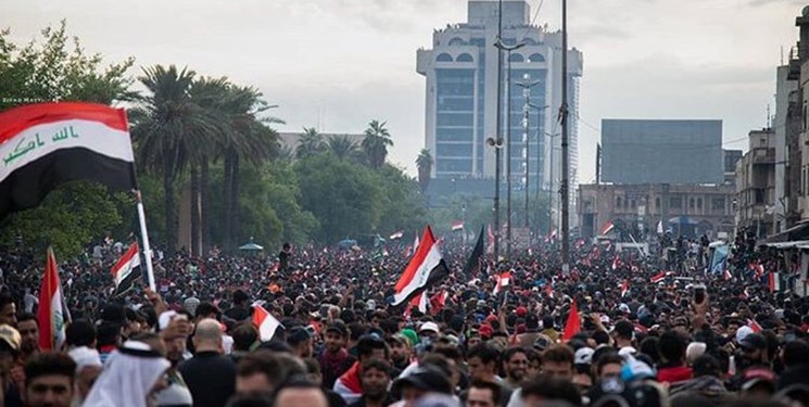 تصاویر|تظاهرات مردم بغداد تحت عنوان «اخراج خرابکاران»