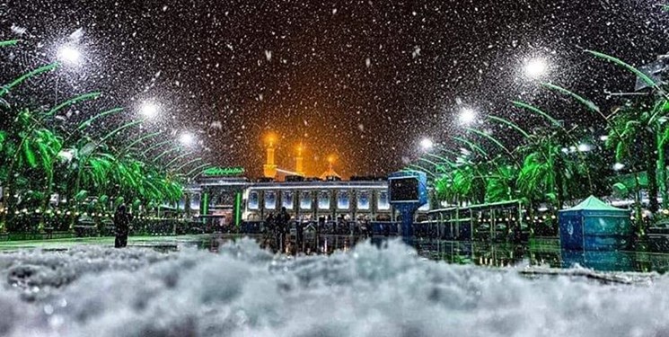 بارش بیسابقه برف در نجف و کربلا +تصاویر