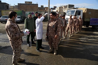 رزمایش آمادگی سپاه کردستان در مقابل با کرونا