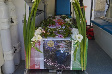 تشییع و خاکسپاری جانباز شیمیایی شهید«حاج مجتبی ضیائی»در آباده