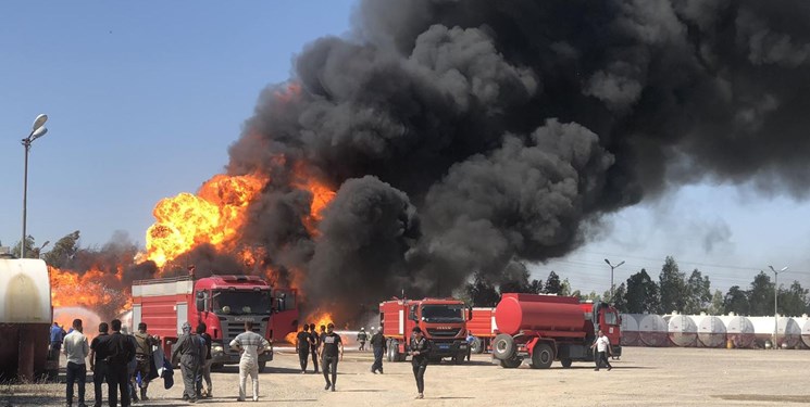 فیلم | آتش‌سوزی در یک پالایشگاه نفت در شمال عراق