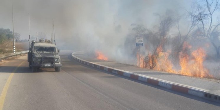 آتش‌سوزی در شهرک‌های صهیونیستی «سدیروت» و «کیبوتص»