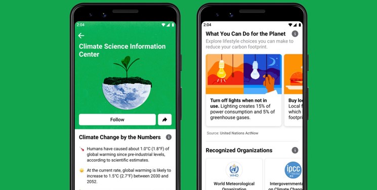 تلاش فیس بوک برای مقابله با دروغ پراکنی در مورد گرمایش زمین