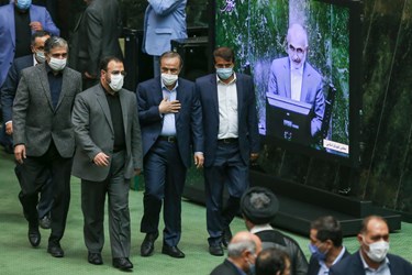 ورود علی‌رضا رزم حسینی  وزیر صمت به مجلس شورای اسلامی