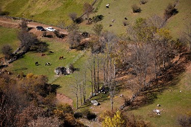 حضور گردشگران در طبيعت پاييز كوهستان