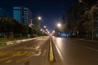 خیابان زند، شیراز پس از ممنوعیت عبور و مرور ساعت 21