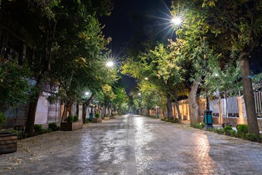 خیابان طالقانی، شیراز پس از ممنوعیت عبور و مرور ساعت 21