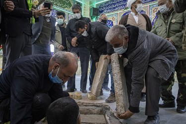 تدفین شهید گمنام در روستای علاءسمنان