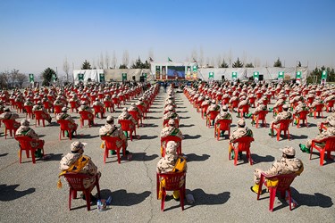 سربازان حاضر در مراسم اختتامیه سیزدهمین جشنواره جوان سرباز