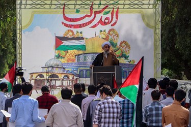 سخنرانی حجت الاسلام حاجتی در مراسم تجمع دانشجویان انقلابی خوزستان در حمایت از مردم فلسطین