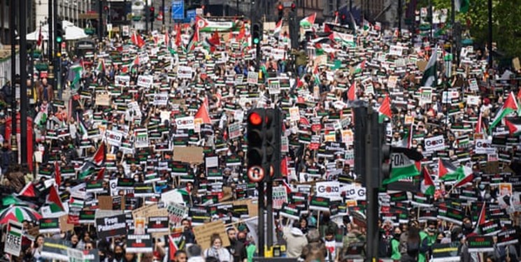 فریاد هزاران نفر در لندن؛ اسرائیل تروریست است+ تصاویر