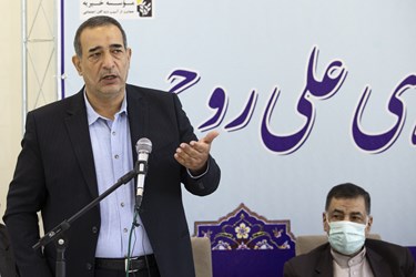 علیرضا طاهری، مدیر مرکز سرای احسان در مراسم افتتاح مجموعه رفاهی و درمانی علی روحی درسرای احسان