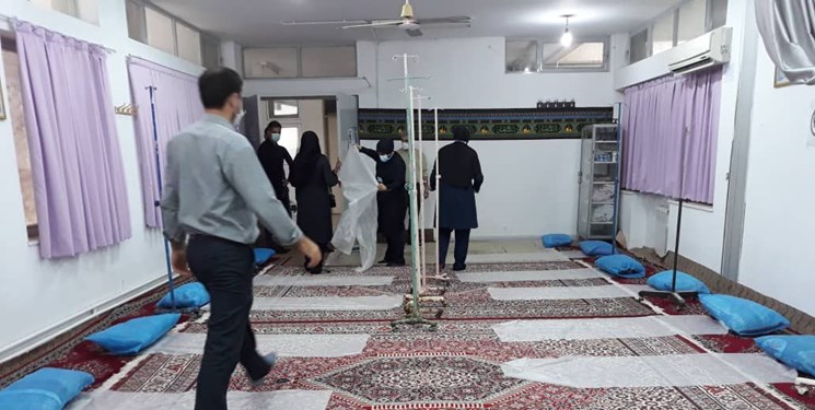 نمازخانه بیمارستان تبدیل به بخش کرونا شد + عکس