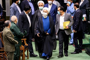 حسن روحانی رییس جمهور سابق در مراسم تحلیف رئیس‌جمهور