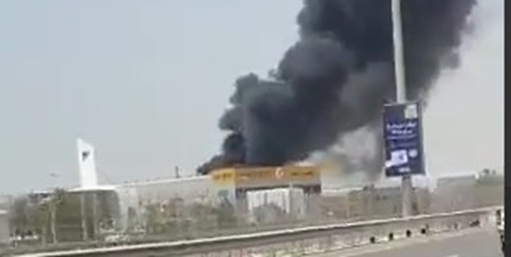 وقوع آتش‌سوزی بزرگ در بندر «جبل علی» در دبی + فیلم