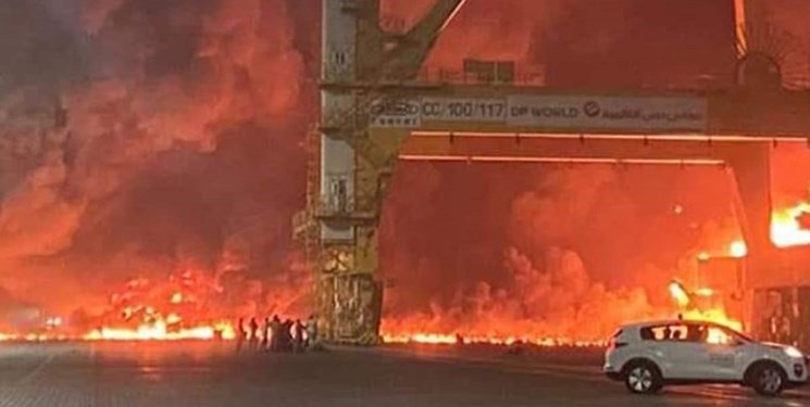 کشته و زخمی شدن 5 صهیونیست در انفجار بندر دبی + فیلم