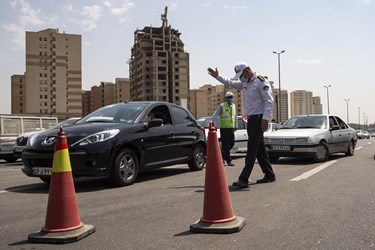 منع تردد خودروها توسط پلیس در ورودی اتوبان تهران-شمال