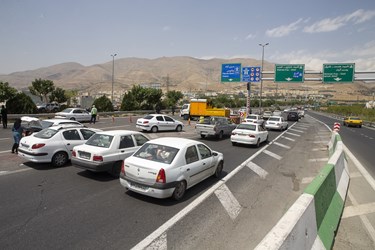 منع تردد خودروها توسط پلیس در ورودی اتوبان تهران-شمال