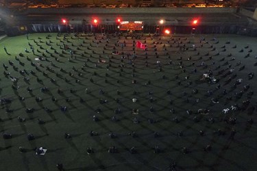 تصویر هوایی از مراسم عزاداری شب عاشورا - استادیوم سرحدی بیرجند