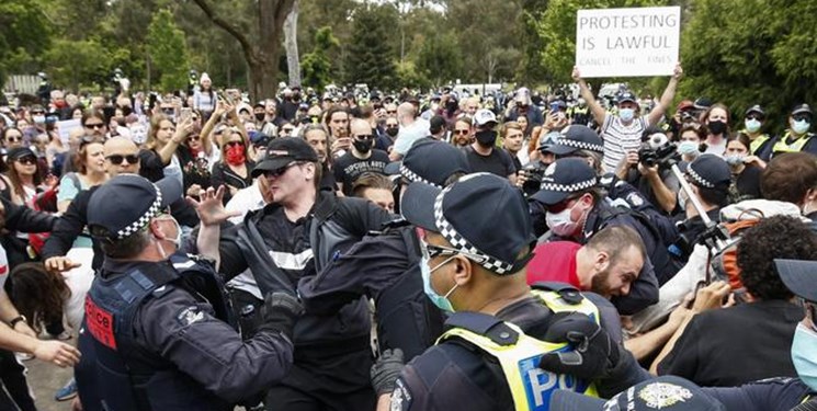 Farsnews Agency Hundreds Detained In Anti Lockdown Protests In Sydney Melbourne