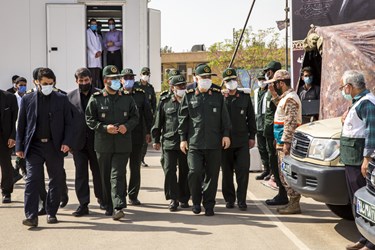 بازدید سردار حسین سلامی  از آمادگی نیروها برای اجرای طرح شهید سلیمانی در یزد