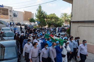 تشییع شهید مدافع سلامت «فاطمه‌السادات میردیلمی» در بیمارستان پنجم آذر‌ گرگان 