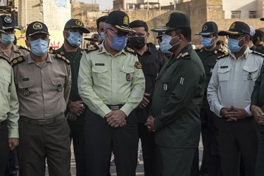 مسئولان نظامی و انتظامی برای احترام به تشییع پیکر شهید 