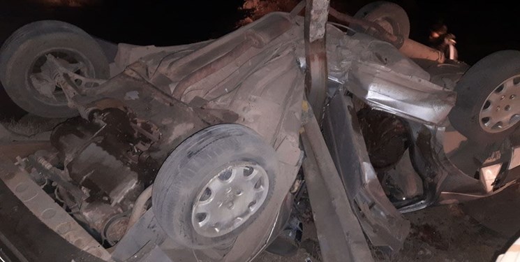 برخورد پژو ۴۰۵ با گاردریل با یک کشته و ۲ مجروح