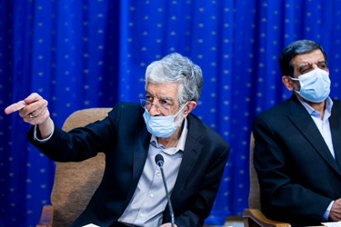 غلامعلی حدادعادل رئیس فرهنگستان ادب فارسی در جلسه شورای عالی انقلاب فرهنگی
