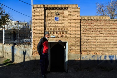 نمایی از ورودی حمام تاریخی روستای دیزج خلیل