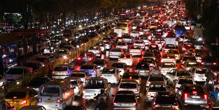 ترافیک فوق سنگین در تهران به دلیل بارش باران