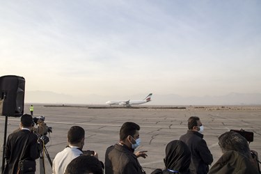 حضور خبرنگاران در مراسم استقبال از آیت الله سید ابراهیم رئیسی رئیس جمهور / فرودگاه یزد