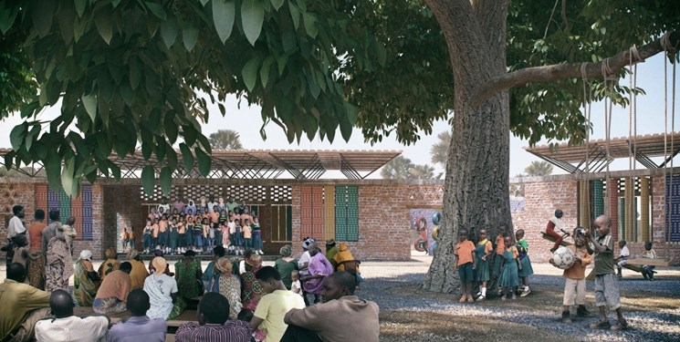 معماری یک مدرسه بومی در آفریقا