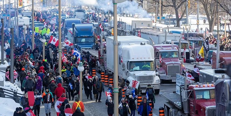 ضرر میلیون دلاری کارگران در آمریکا به دلیل اعتصاب کامیون داران در کانادا
