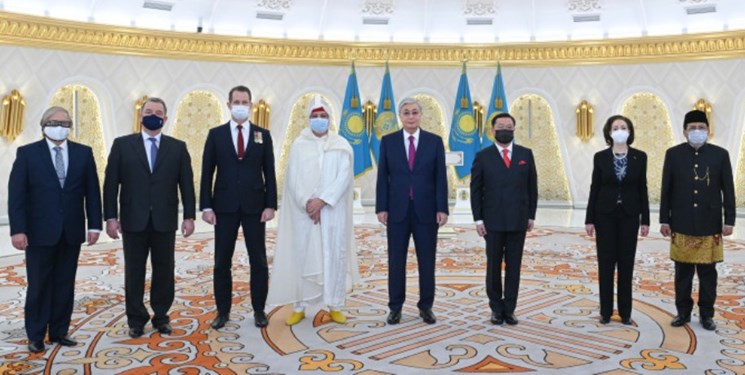 تقدیم استوارنامه سفرای جدید به رئیس جمهور قزاقستان+تصاویر