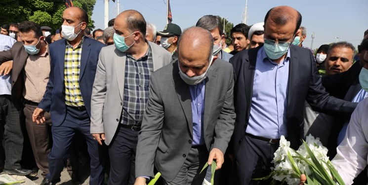 حضور وزیر کشور در گلزار شهدای شهر قزوین