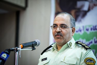 سرهنگ علی ولیپور گودرزی رئیس پلیس آگاهی تهران بزرگ در مراسم تودیع و معارفه رئیس پلیس آگاهی تهران بزرگ